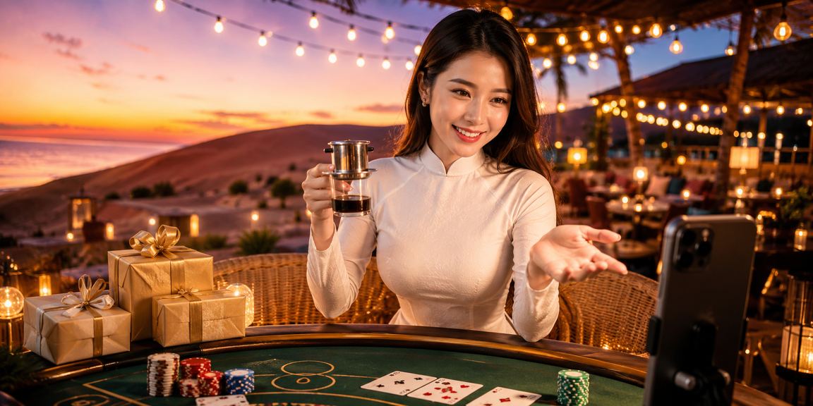 Cảnh Mũi Né với không khí nghỉ dưỡng kết hợp trải nghiệm baccarat và cá cược